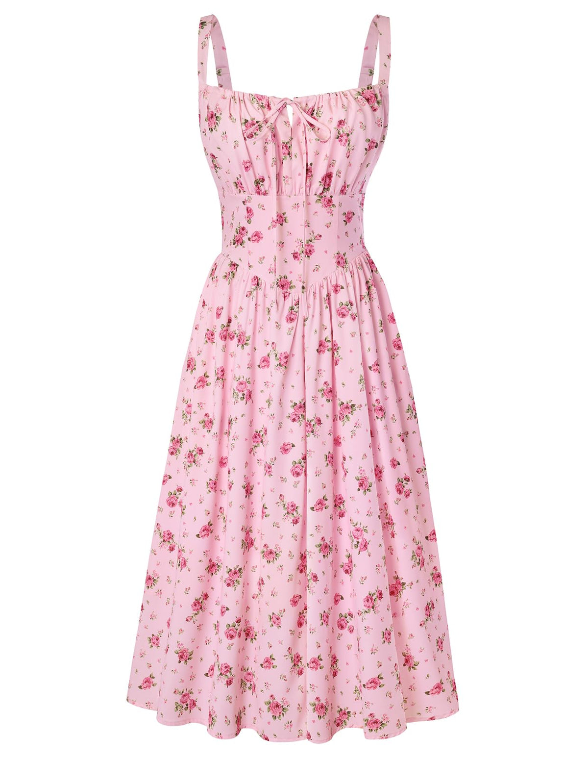 Scarlet Darkness Women's Floral Midi Dress Corset Sundresses 2026 Summer Spring Vacation Milkmaid Dresses