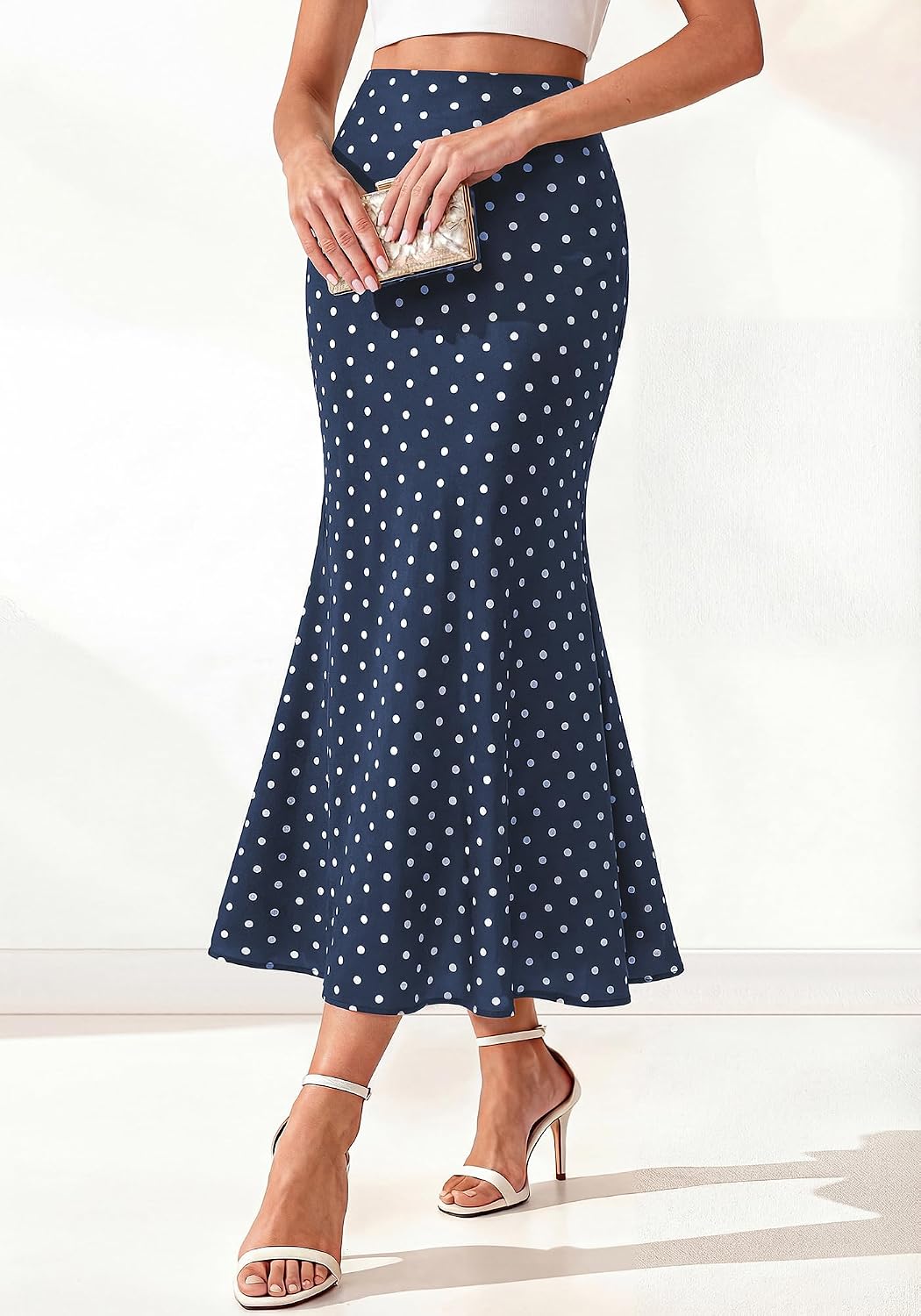 BTFBM Midi Skirts for Women 2026 Summer Spring Lightweight A Line High Waisted Wedding Guest Party Silk Long Skirt