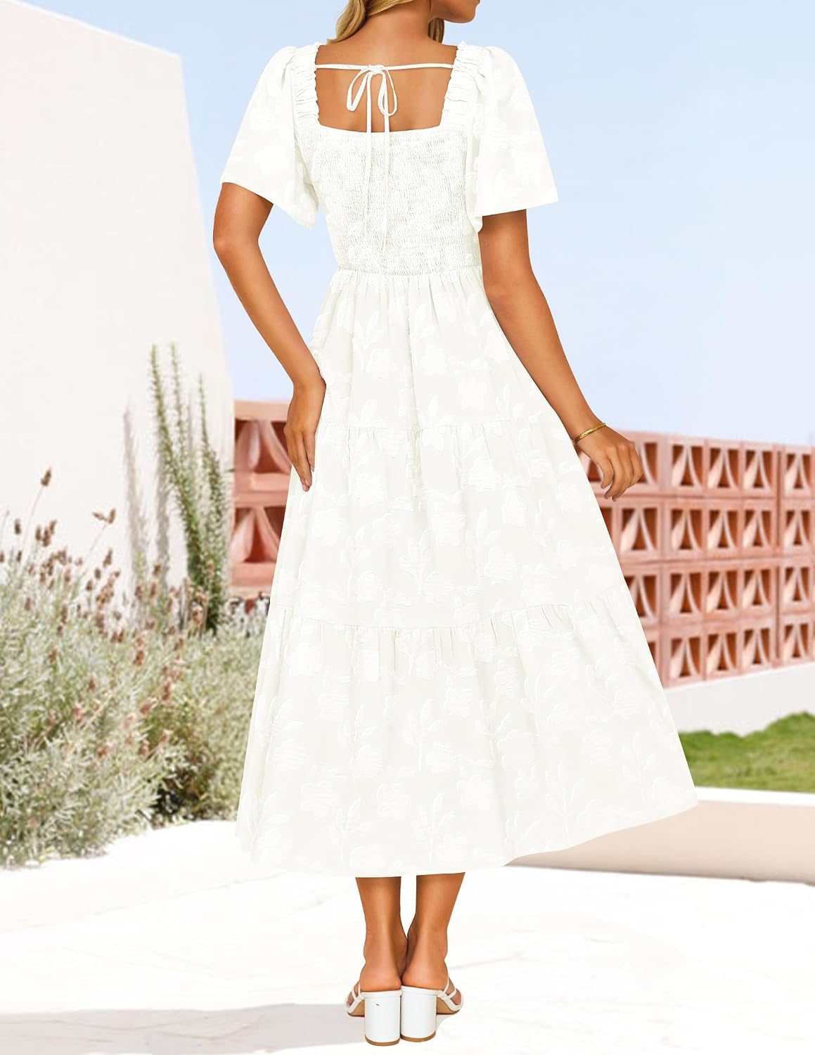 ZESICA Wedding Guest Dresses for Women Summer 2026 Boho Floral Midi Dress Flowy Beach Vacation Graduation Long Dresses