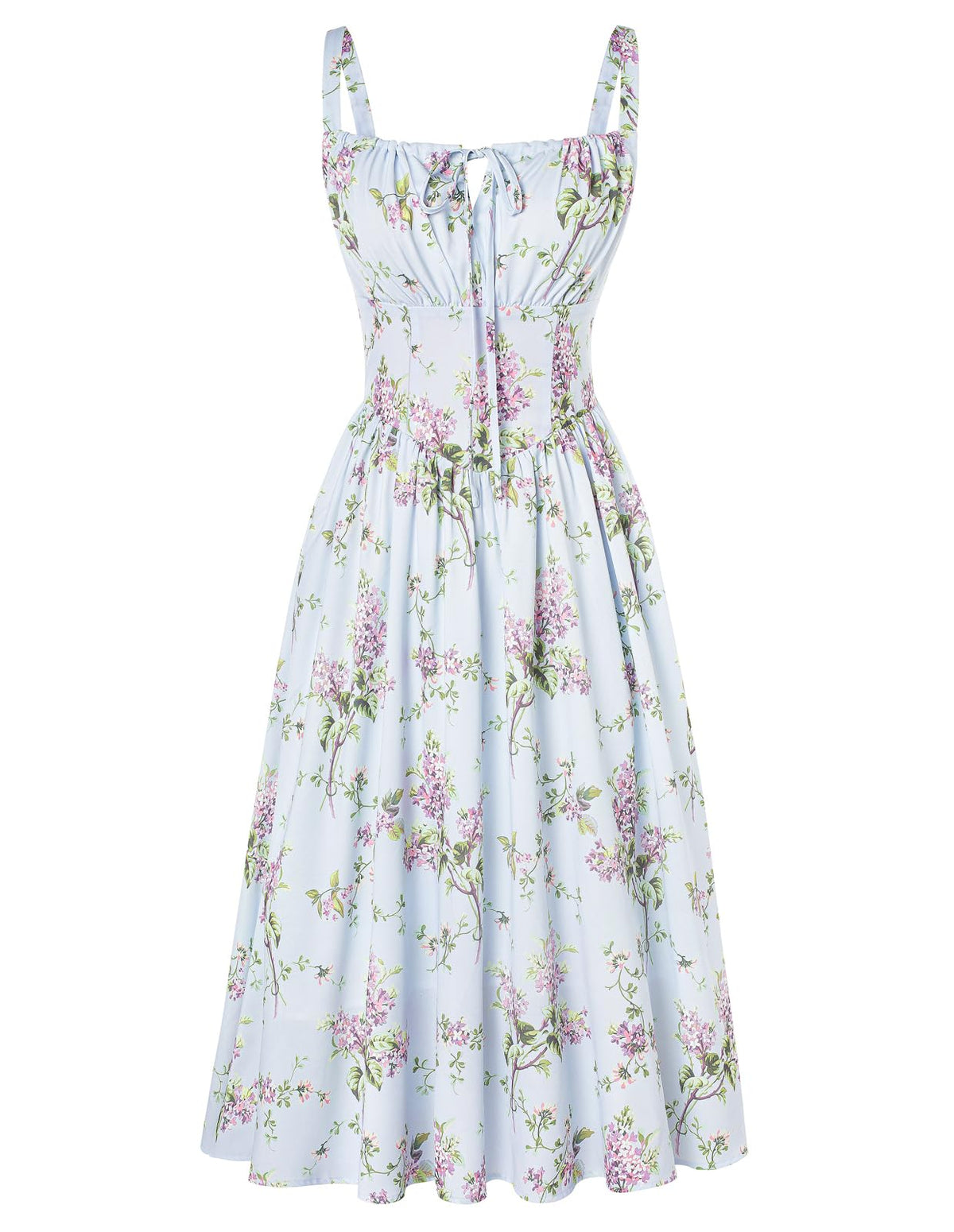 Scarlet Darkness Women's Floral Midi Dress Corset Sundresses 2026 Summer Spring Vacation Milkmaid Dresses