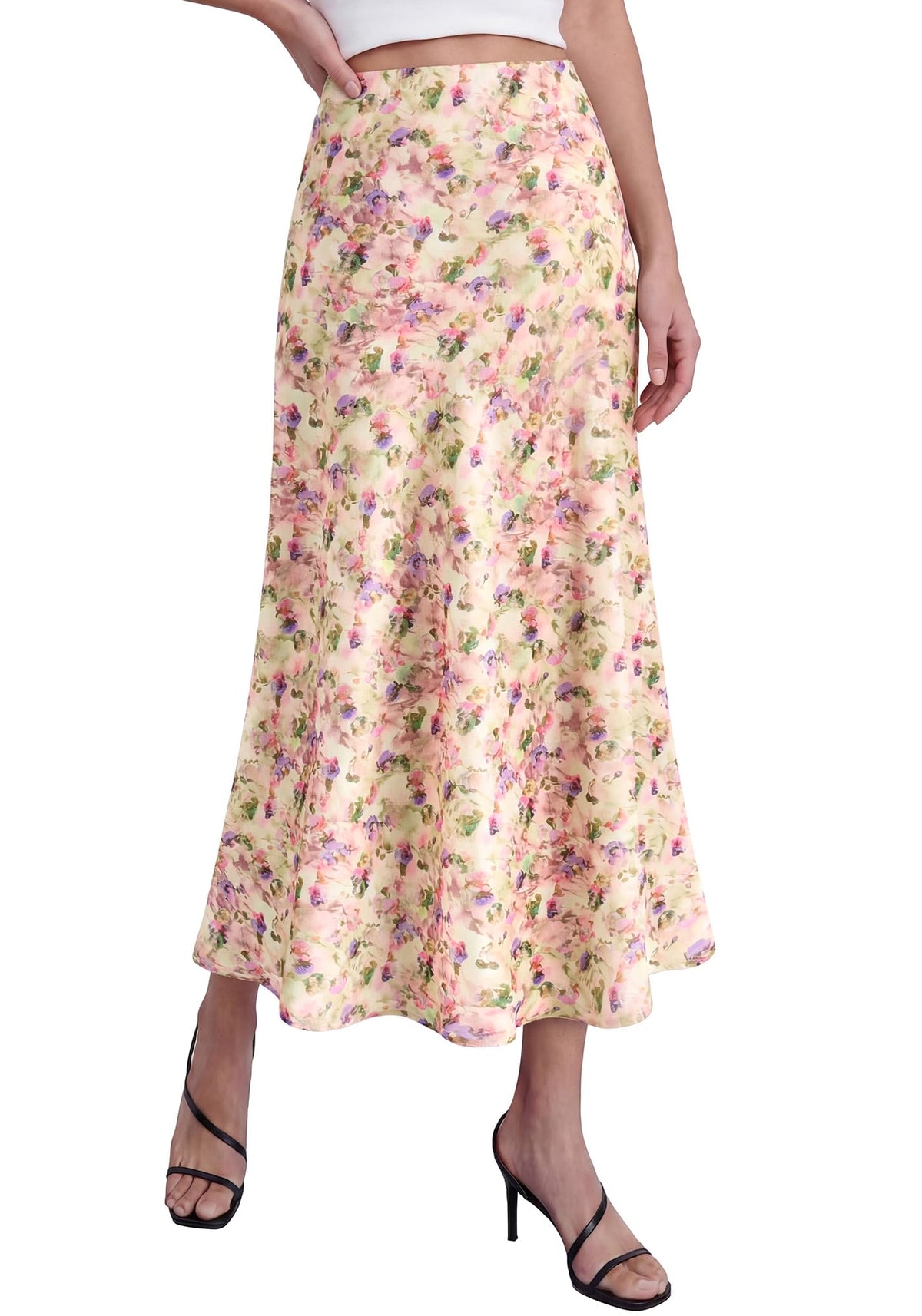 BTFBM Satin Skirts for Women Trendy Spring Summer 2026 High Waisted Leopard Print Cocktail Wedding Long Silk Midi Skirt