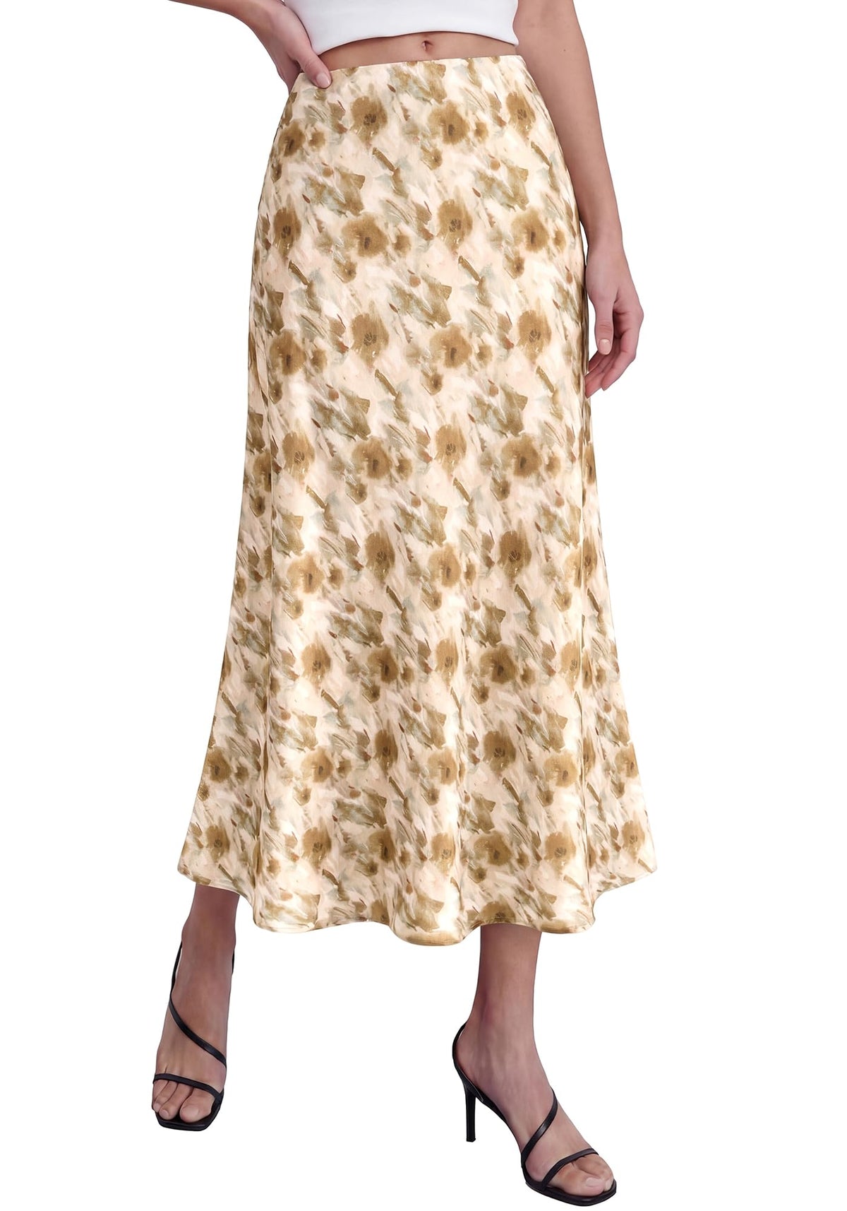 BTFBM Satin Skirts for Women Trendy Spring Summer 2026 High Waisted Leopard Print Cocktail Wedding Long Silk Midi Skirt