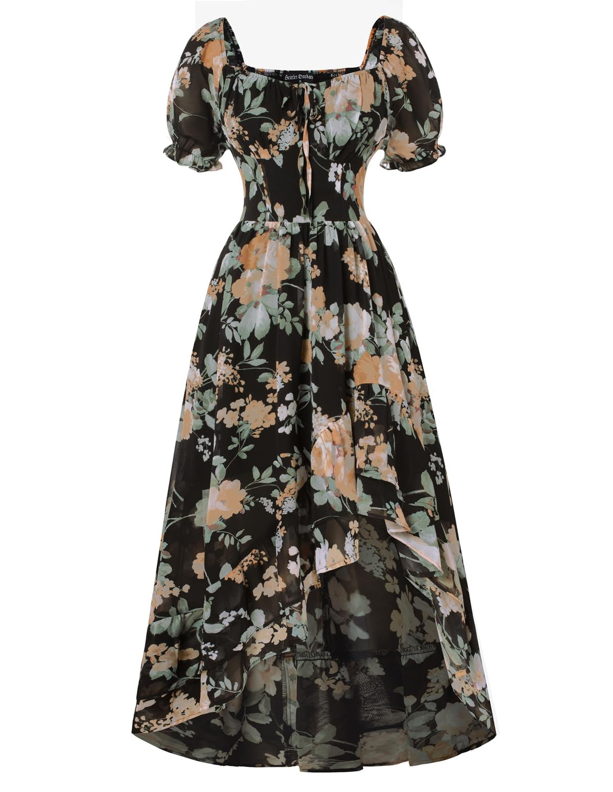 Scarlet Darkness Corset Dresses for Women Summer 2026 Floral Wedding Guest Chiffon Sundress