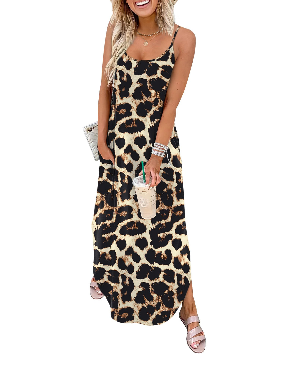 WIHOLL Women's Maxi Dresses for Women Casual Long Summer Sun Dresses 2026 Spaghetti Strap Hawaiian Vacation Outfits for Women