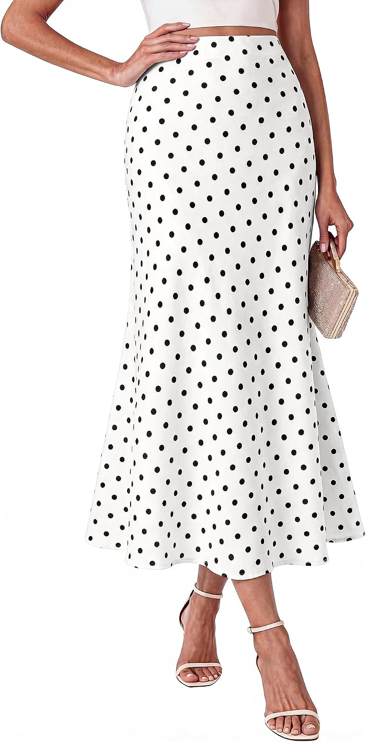 BTFBM Midi Skirts for Women 2026 Summer Spring Lightweight A Line High Waisted Wedding Guest Party Silk Long Skirt