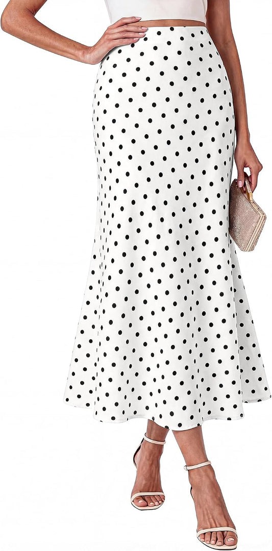 BTFBM Midi Skirts for Women 2026 Summer Spring Lightweight A Line High Waisted Wedding Guest Party Silk Long Skirt