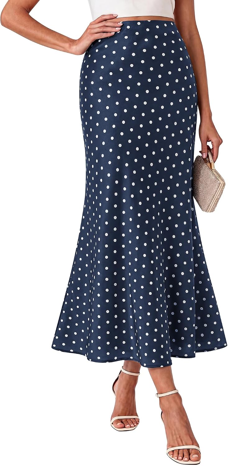 BTFBM Midi Skirts for Women 2026 Summer Spring Lightweight A Line High Waisted Wedding Guest Party Silk Long Skirt