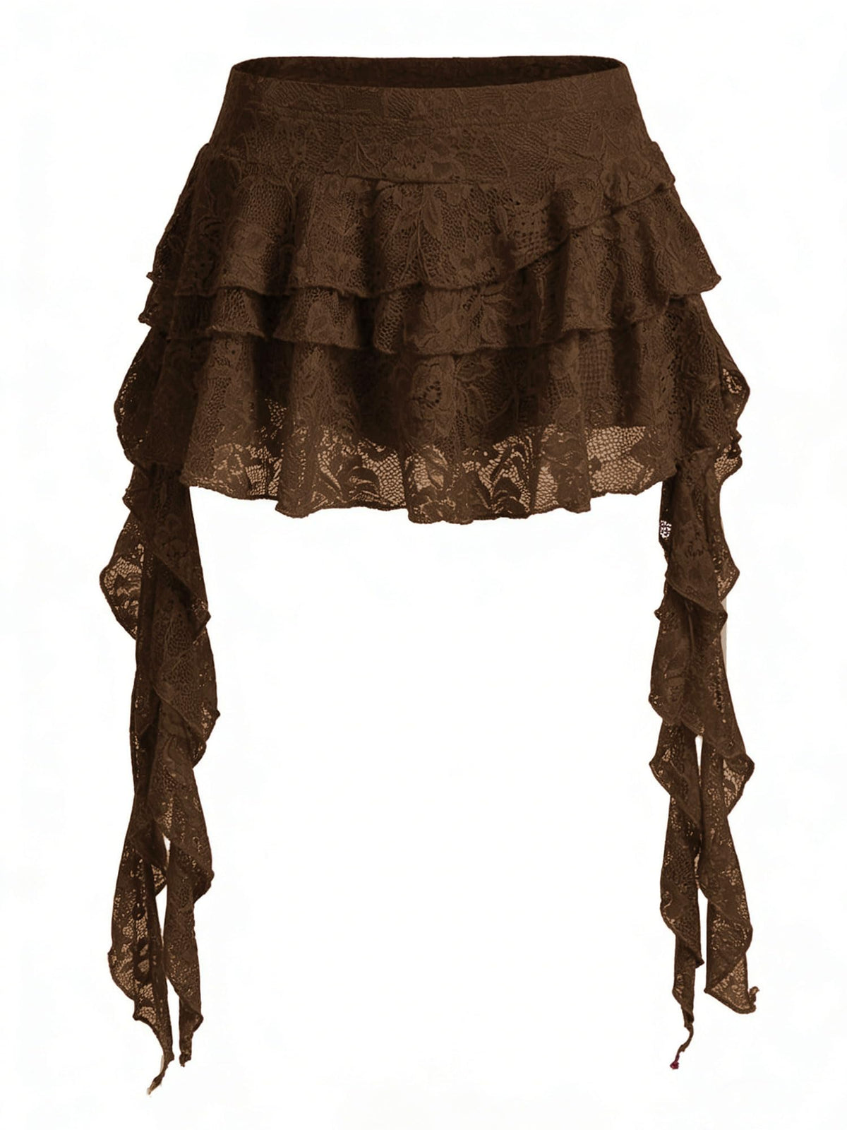 Women's Y2K Mini Skirt Ruffle Lace Asymmetrical Cute Skirts Layered Flowy Pleated Skort with Shorts for Concert Party
