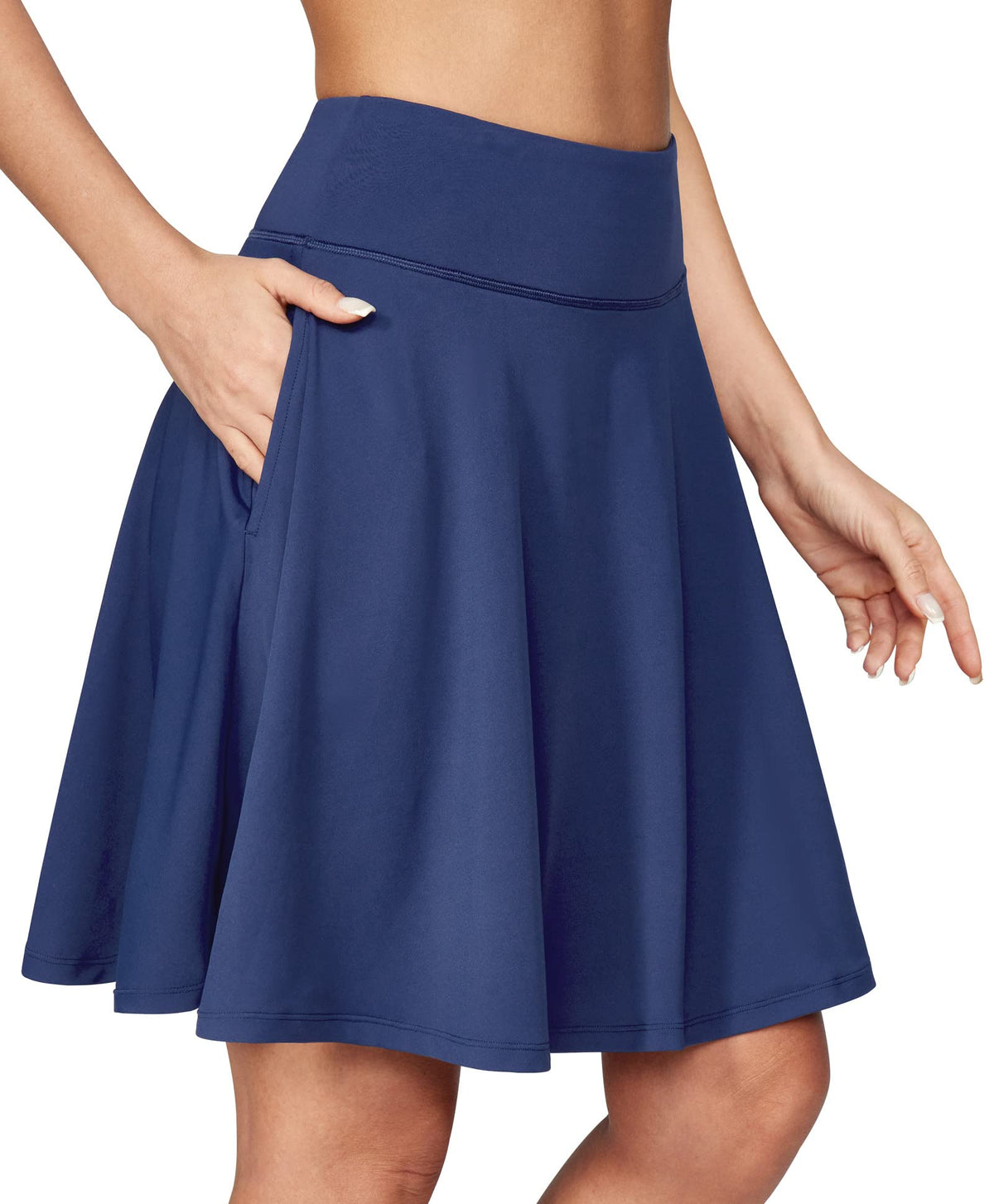 IUGA 20" Knee Length Skorts Skirts for Women with Pockets Tennis Skirt High Waisted Golf Skirts for Women Casual Athletic