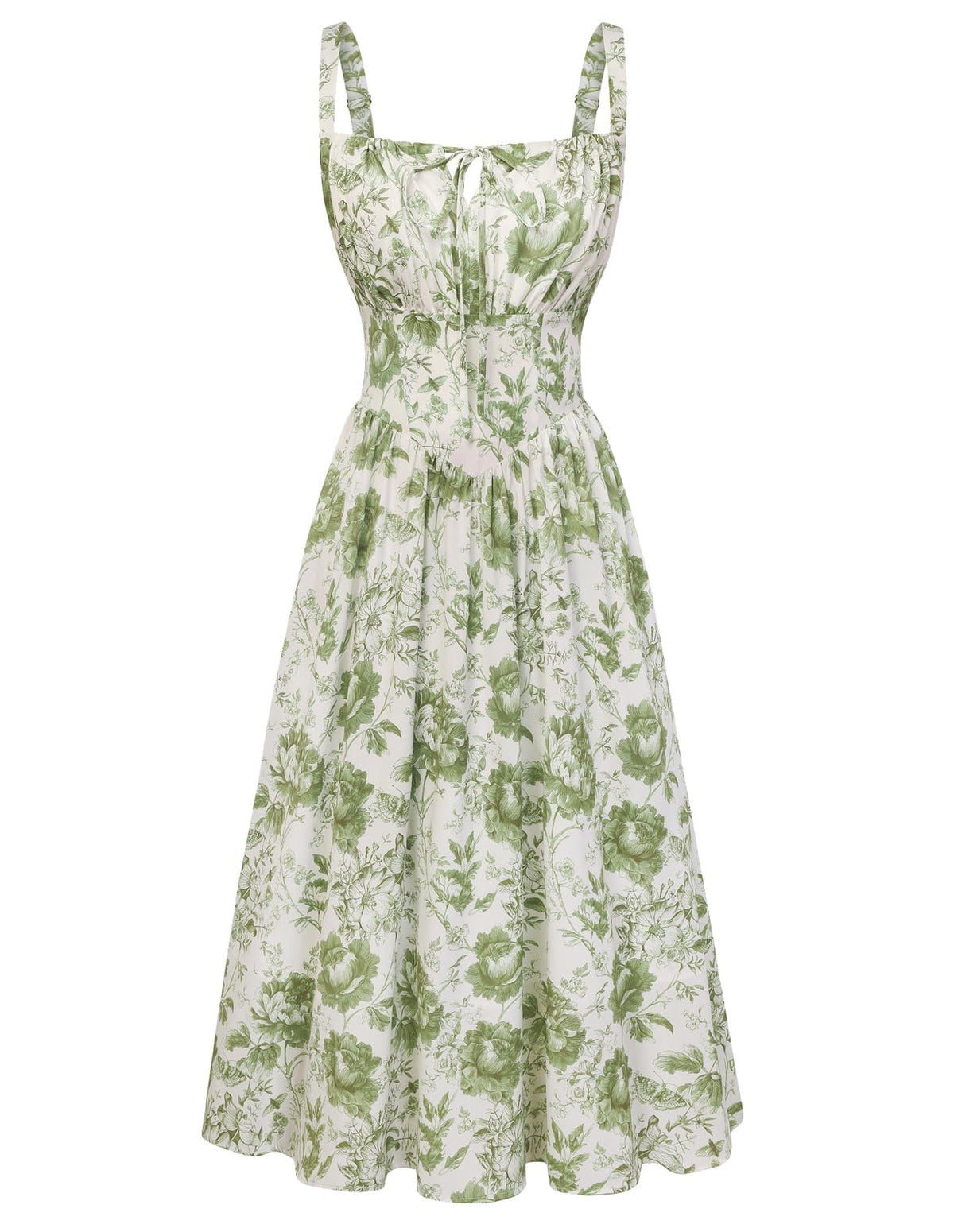 Scarlet Darkness Women's Floral Midi Dress Corset Sundresses 2026 Summer Spring Vacation Milkmaid Dresses