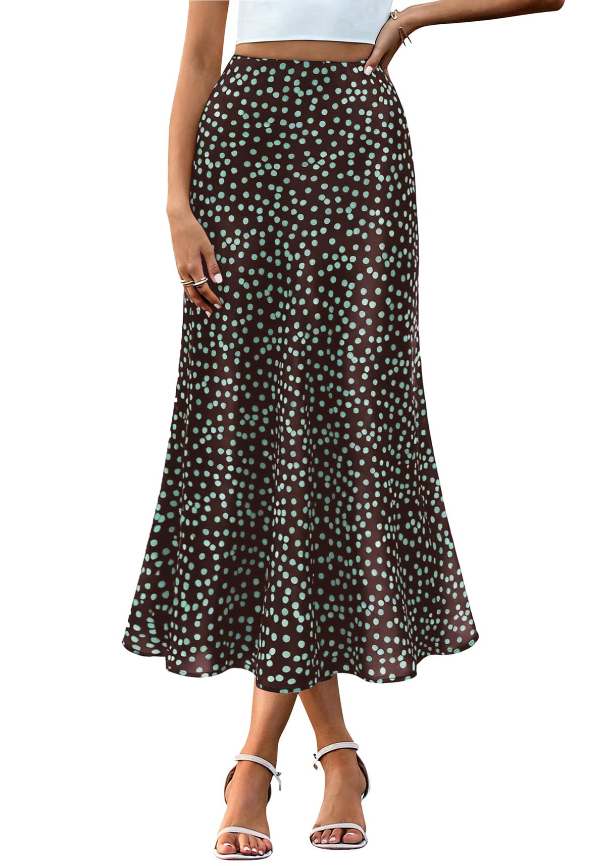 BTFBM Satin Skirts for Women Trendy Spring Summer 2026 High Waisted Leopard Print Cocktail Wedding Long Silk Midi Skirt