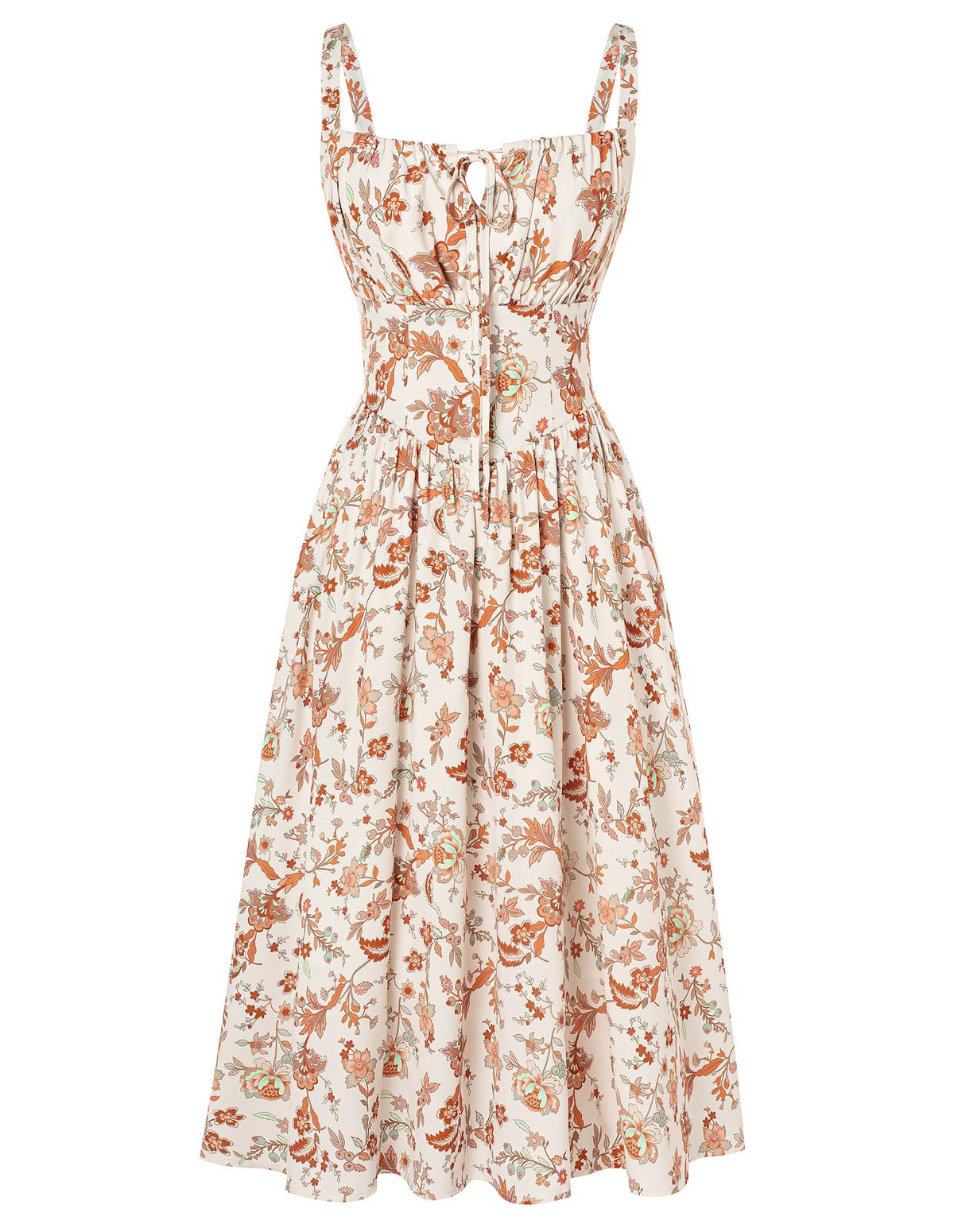 Scarlet Darkness Women's Floral Midi Dress Corset Sundresses 2026 Summer Spring Vacation Milkmaid Dresses