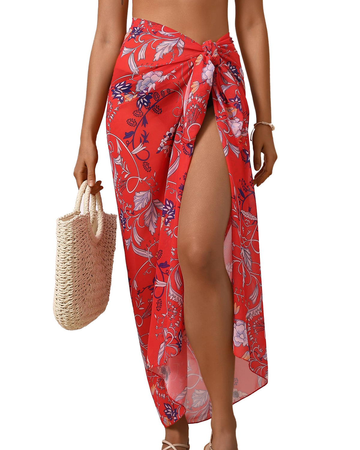 Eicolorte Womens Beach Cover Up Chiffon Sheer Bikini Beach Swimsuit Coverup Sarong Pareo Wraps for Women