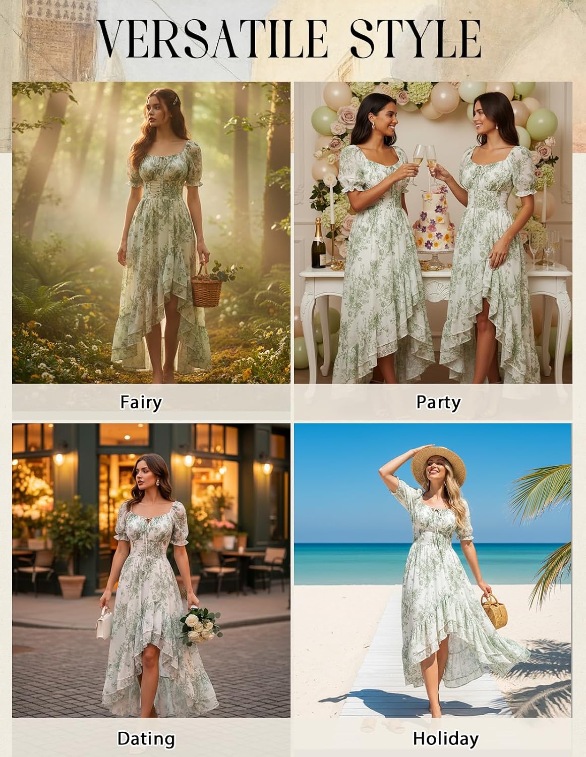 Scarlet Darkness Corset Dresses for Women Summer 2026 Floral Wedding Guest Chiffon Sundress