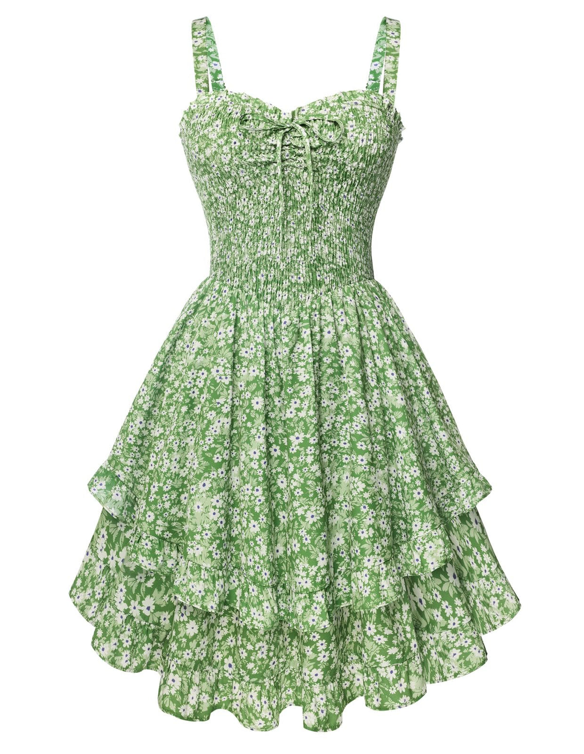 Scarlet Darkness Smocked Floral Sundresses for Women Teens 2026 Summer Flowy Ruffle Mini Dress