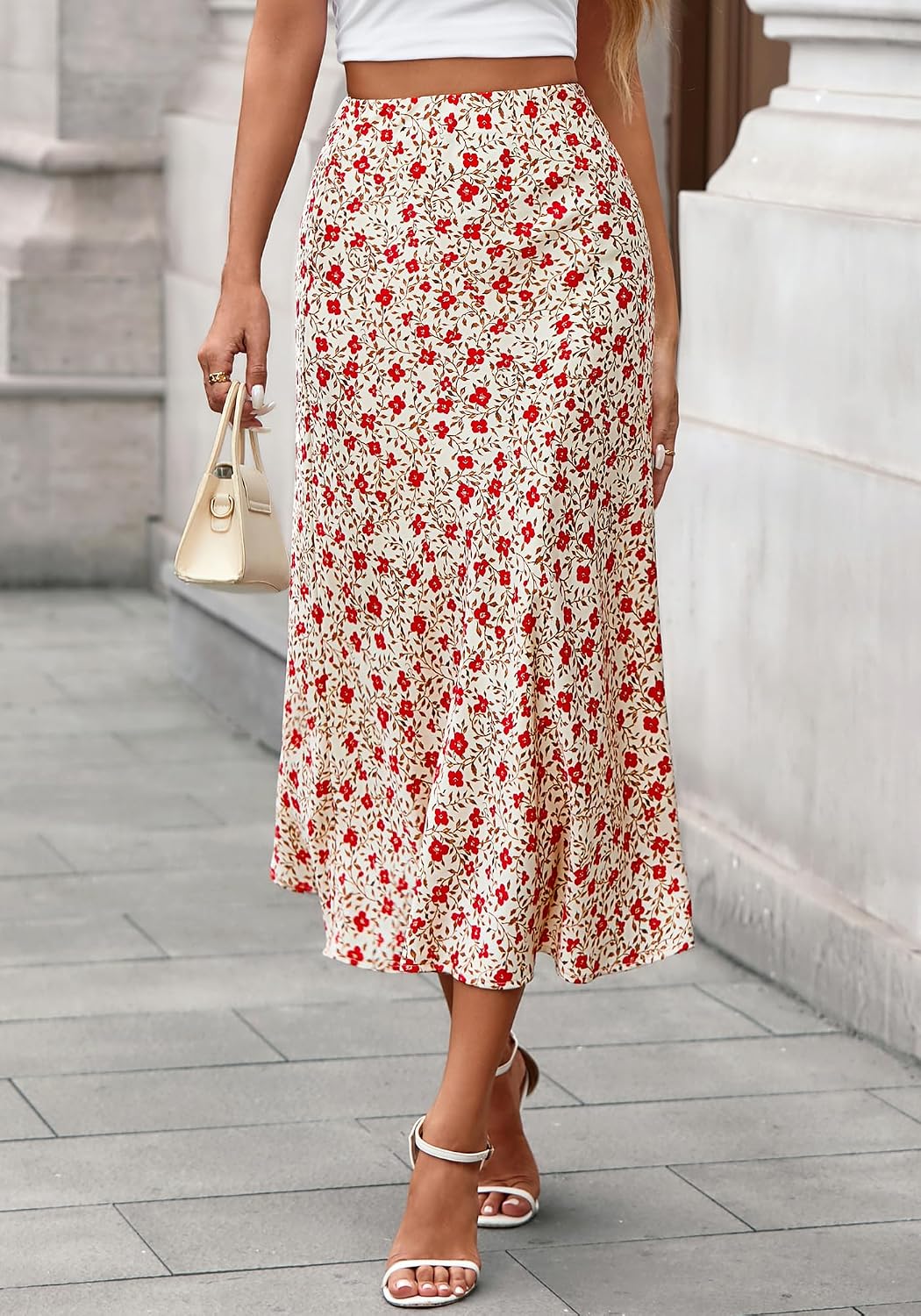 BTFBM Satin Skirts for Women Trendy Spring Summer 2026 High Waisted Leopard Print Cocktail Wedding Long Silk Midi Skirt