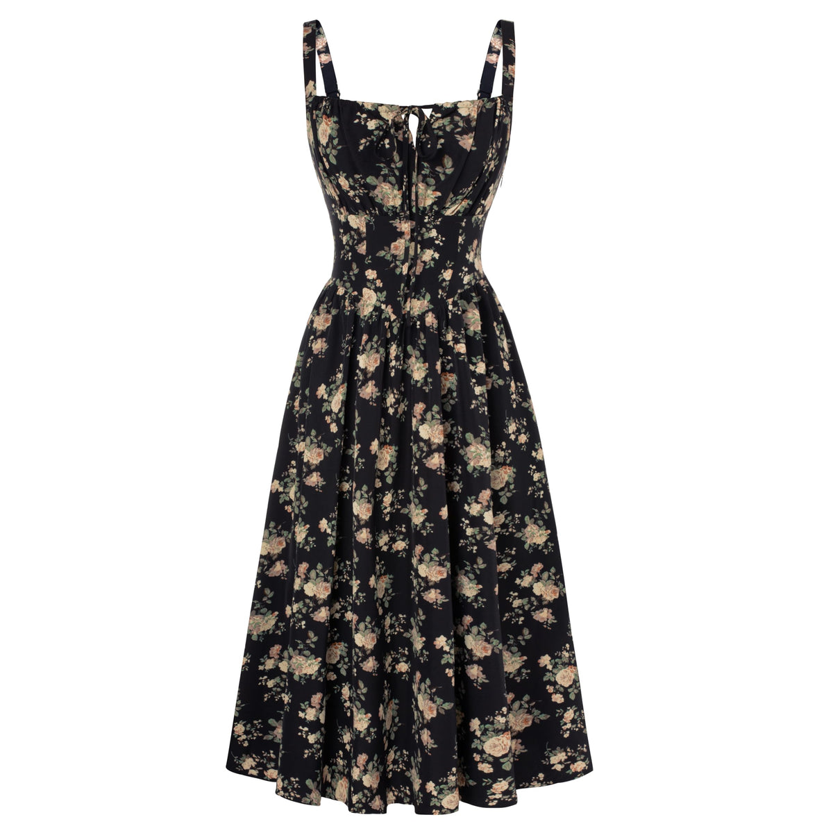 Scarlet Darkness Women's Floral Midi Dress Corset Sundresses 2026 Summer Spring Vacation Milkmaid Dresses