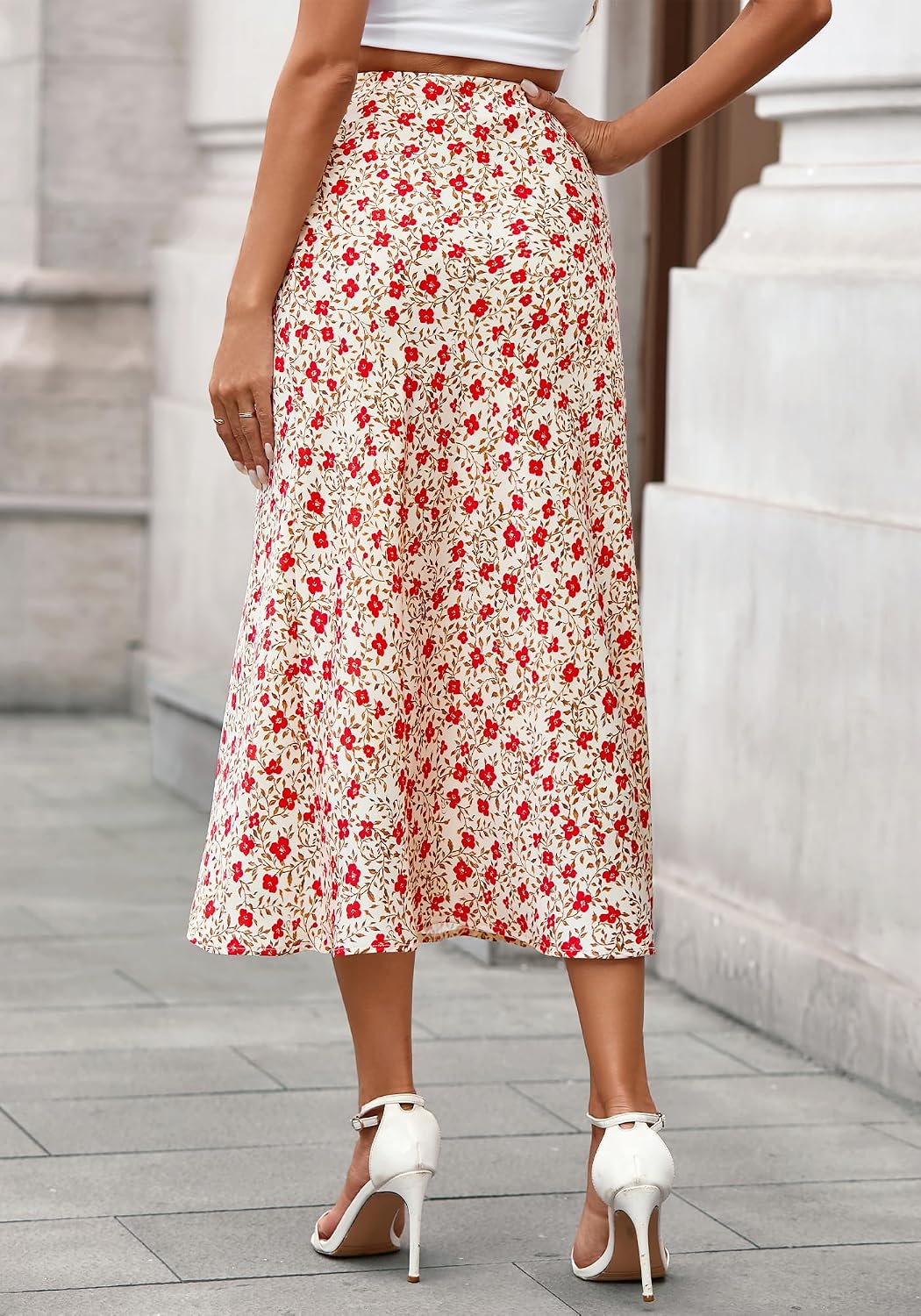 BTFBM Satin Skirts for Women Trendy Spring Summer 2026 High Waisted Leopard Print Cocktail Wedding Long Silk Midi Skirt