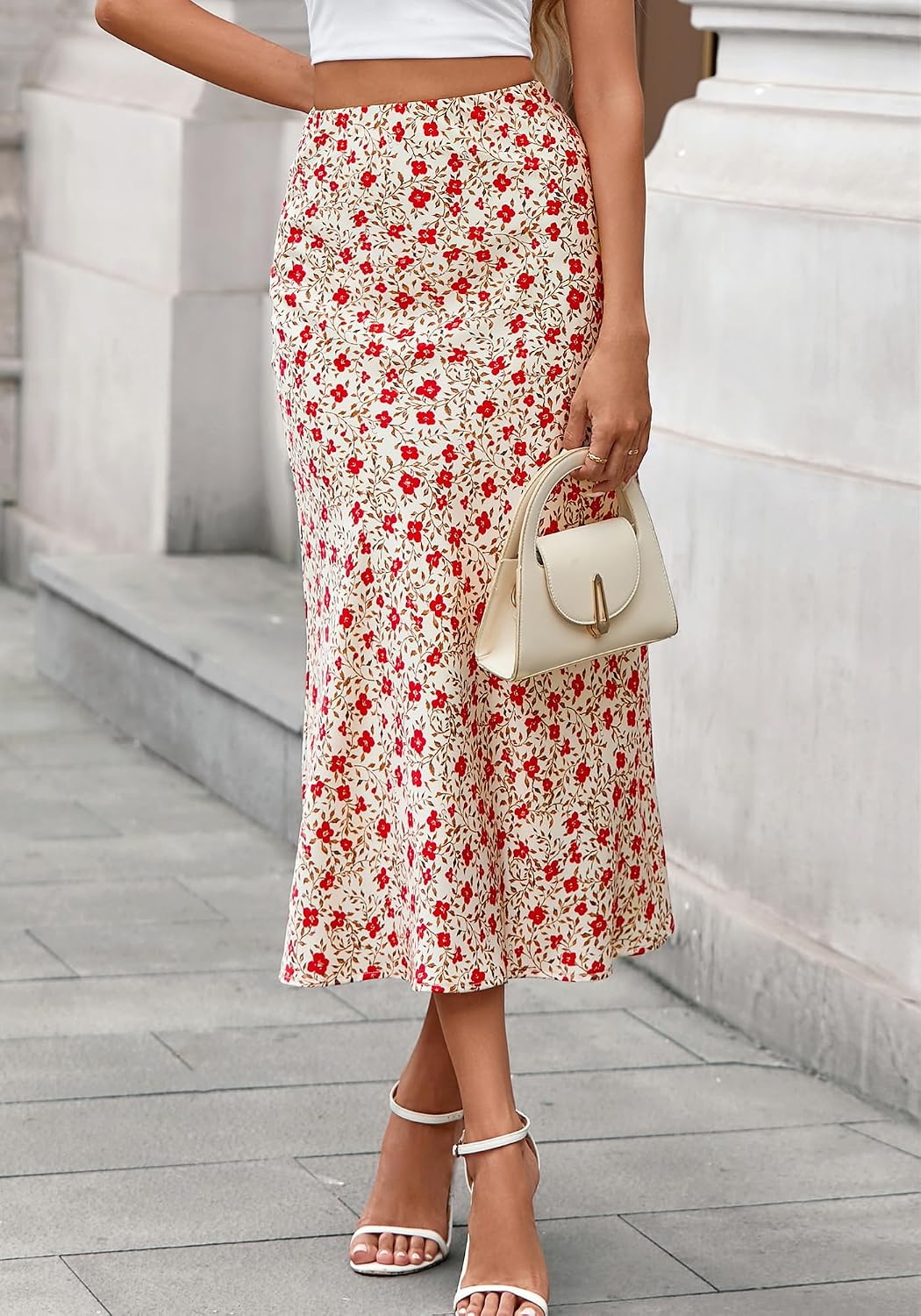 BTFBM Satin Skirts for Women Trendy Spring Summer 2026 High Waisted Leopard Print Cocktail Wedding Long Silk Midi Skirt