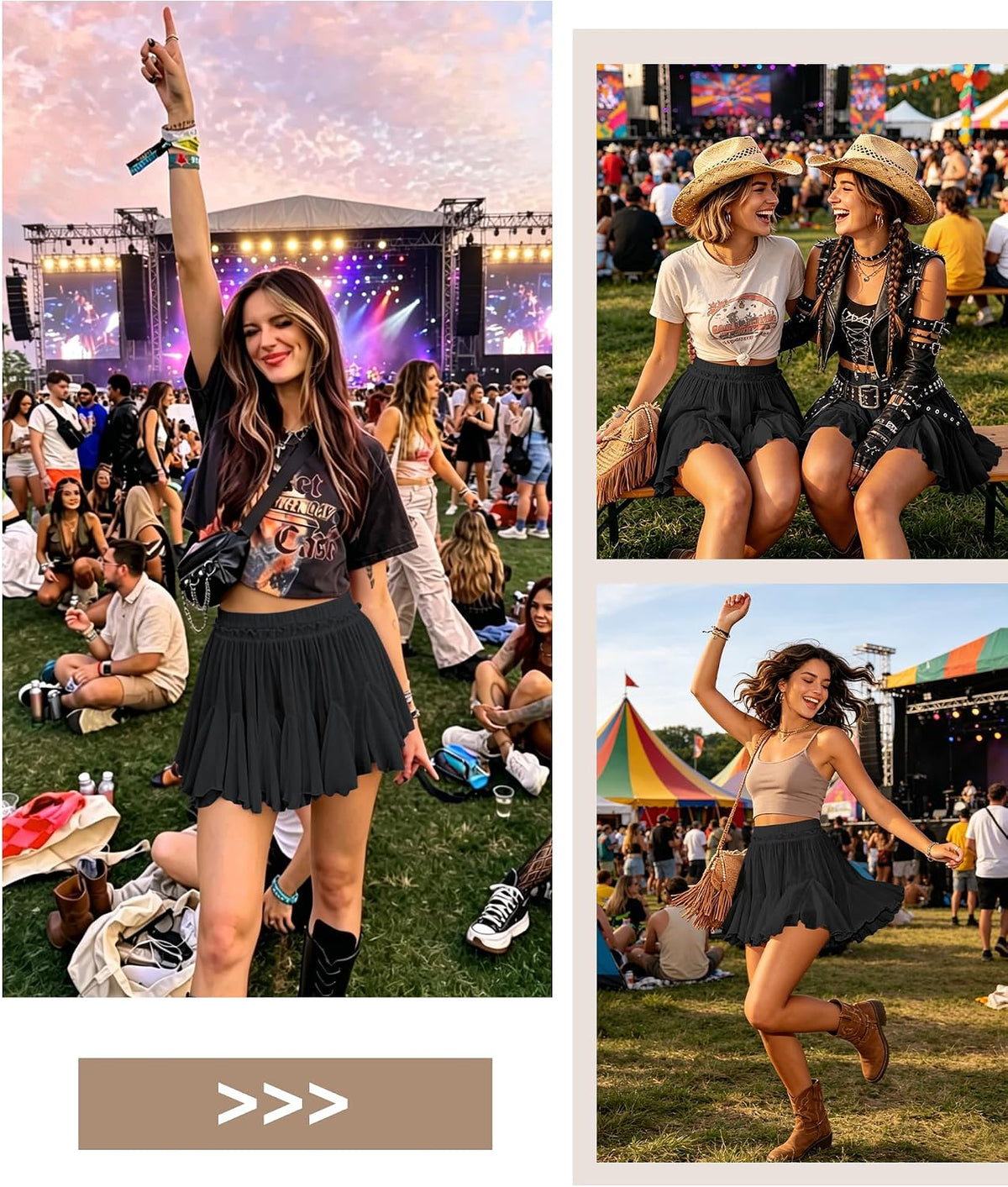 Women's Flowy Shorts Casual Linen Boho Ruffle Mini Skirts Pleated High Waist Cute Butterfly Skorts with Pockets Summer Trendy