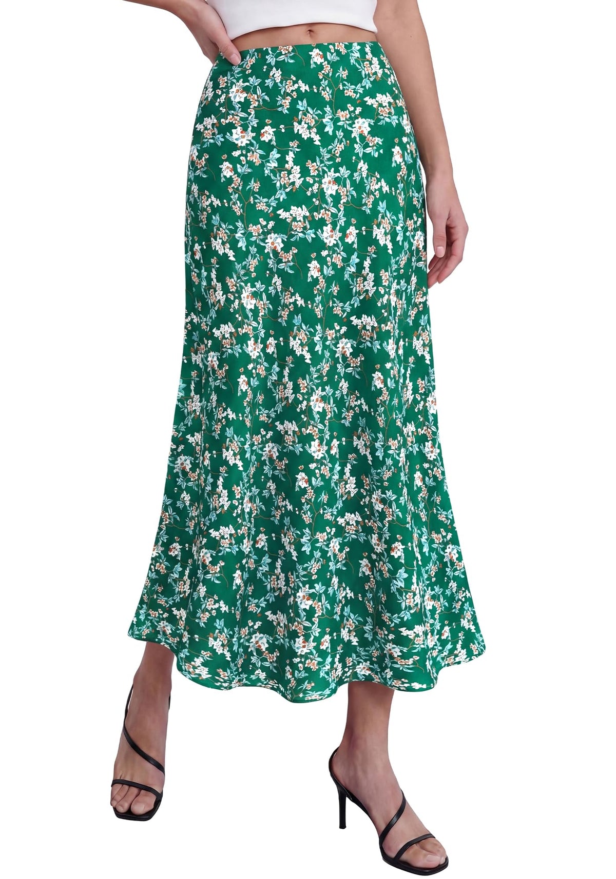BTFBM Satin Skirts for Women Trendy Spring Summer 2026 High Waisted Leopard Print Cocktail Wedding Long Silk Midi Skirt