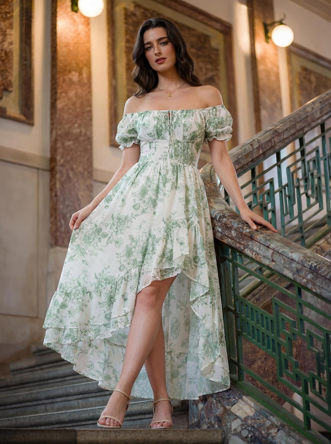 Scarlet Darkness Corset Dresses for Women Summer 2026 Floral Wedding Guest Chiffon Sundress