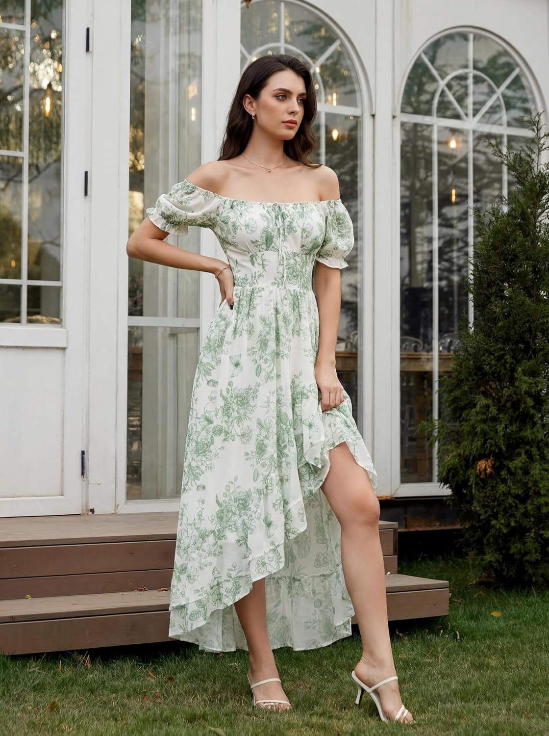 Scarlet Darkness Corset Dresses for Women Summer 2026 Floral Wedding Guest Chiffon Sundress