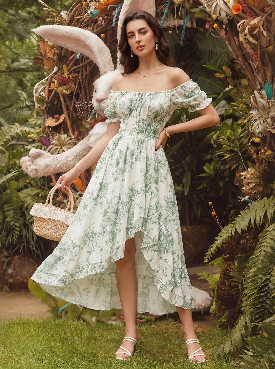 Scarlet Darkness Corset Dresses for Women Summer 2026 Floral Wedding Guest Chiffon Sundress