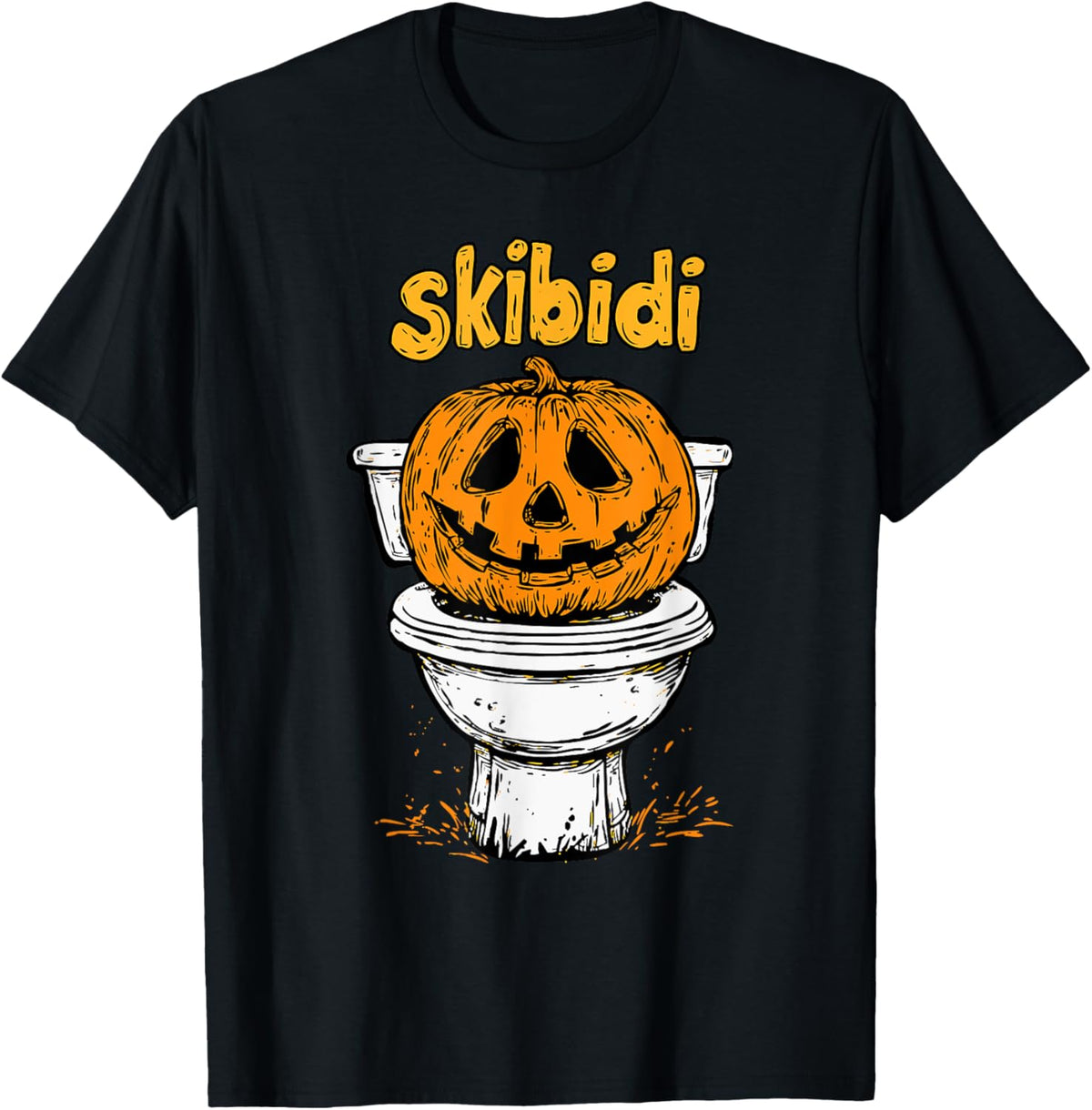 Skibidi Pumpkin Funny Halloween Toilet Kids Fun Crazy Slang