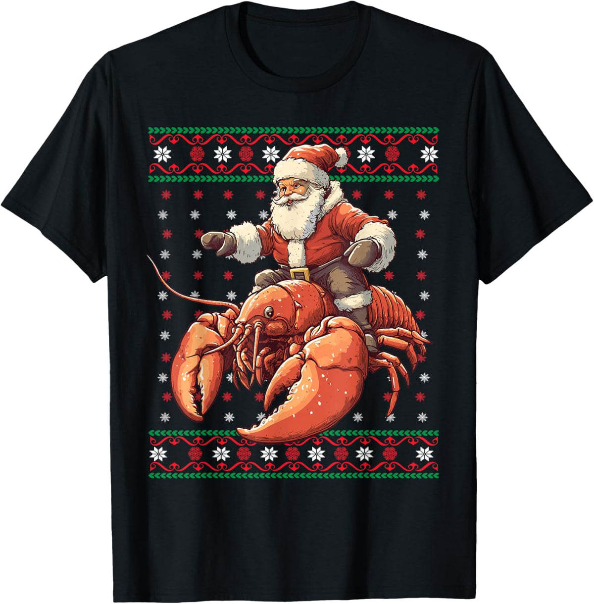 Santa Riding Lobster Funny Lobster Ugly Christmas Pajama