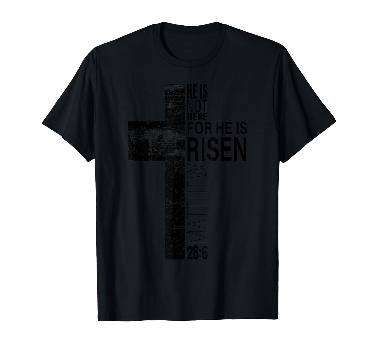 He Is Risen Christian Dad Easter Bible Verse Cross Graphic T-Shirt