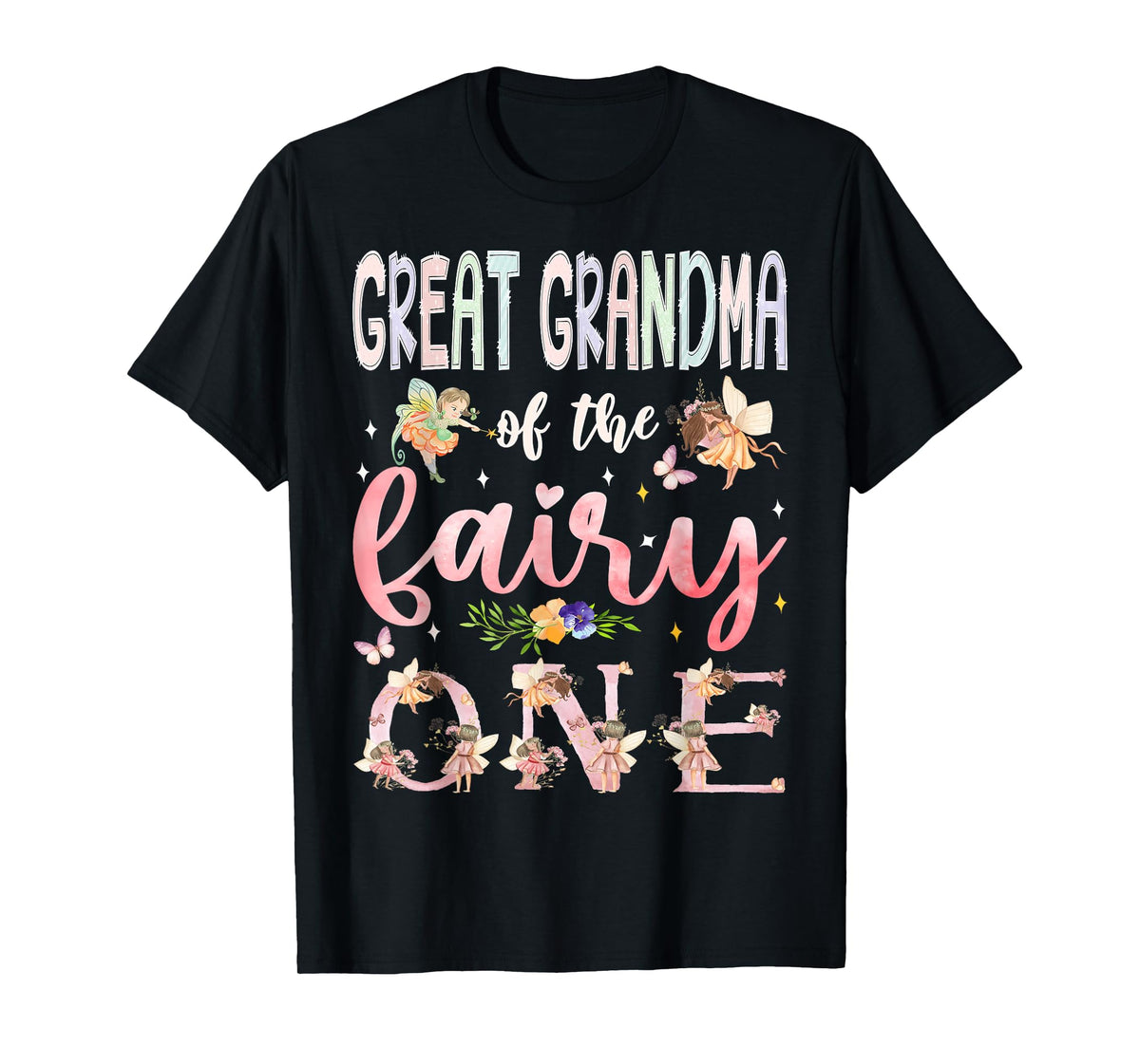 Great Grandma Of The Fairy One 1St Birthday Girl Matching T-Shirt