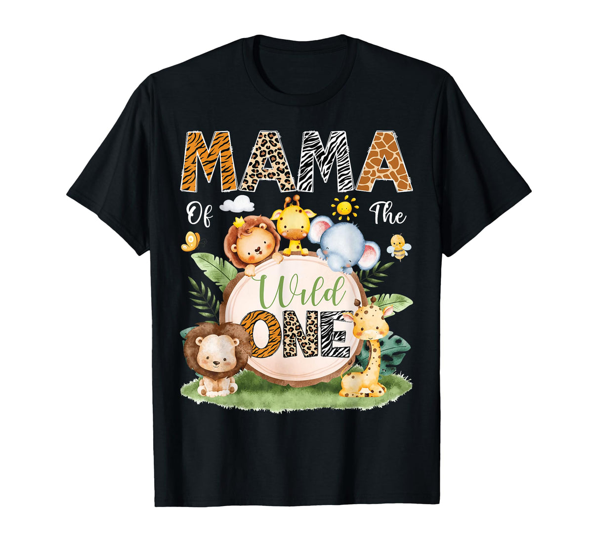 Mama Of The Wild One 1St Birthday Boy Safari Jungle T-Shirt